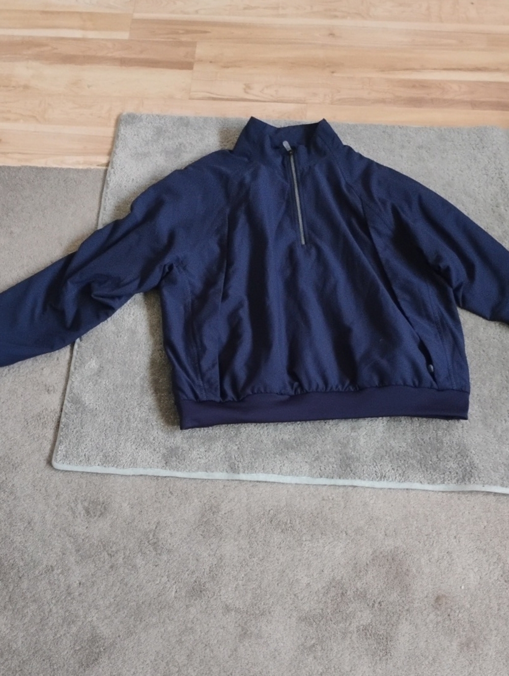Men's L adidas Navy Half-Zip Windbreaker Jacket